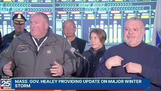 Gov. Healey Provides Winter Storm Update from MassDOT Highway Operations Center