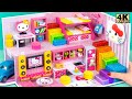 DIY Miniature Cardboard House #401 ❤️ Build 2 Floor Hello Kitty House Have 2 Bedroom with 2 Bunk Bed