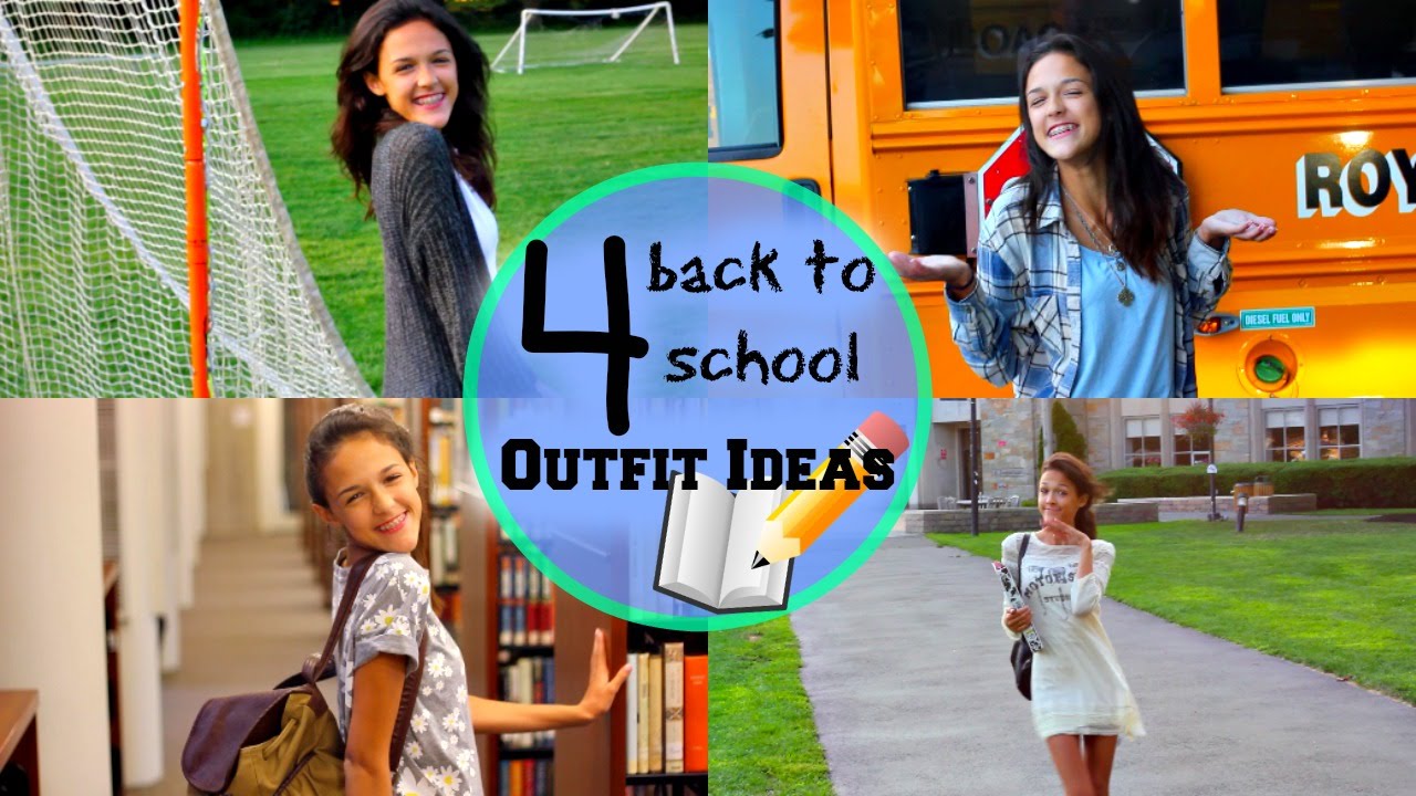 4 Back to School Outfit Ideas || Collab - YouTube