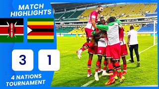 Michael Olunga's INCREDIBLE HATTRICK! Kenya vs Zimbabwe 4 Natios Tournament Highlights