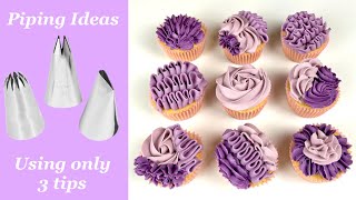 EASY CUPCAKE DECORATING  Instagram Inspired Multi Tip Piping With Only Three Tips
