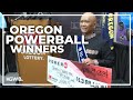 Oregon winners of 13b powerball jackpot husband wife and friend  complete news conference