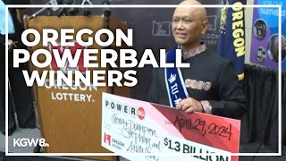 Oregon winners of $1.3B Powerball jackpot: Husband, wife and friend | Complete news conference