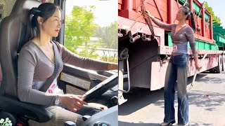Transporting Heavy Machinery Female Truck Driver Yao Yao