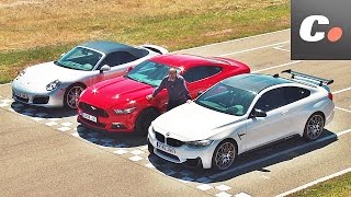 Porsche 911 vs Ford Mustang vs BMW M4 | Prueba / Comparativa / Test / Review en español | coches.net Porsche 911 vs Ford Mustang vs BMW M4 | Prueba / Comparativa / Test / Review en español | coches.net