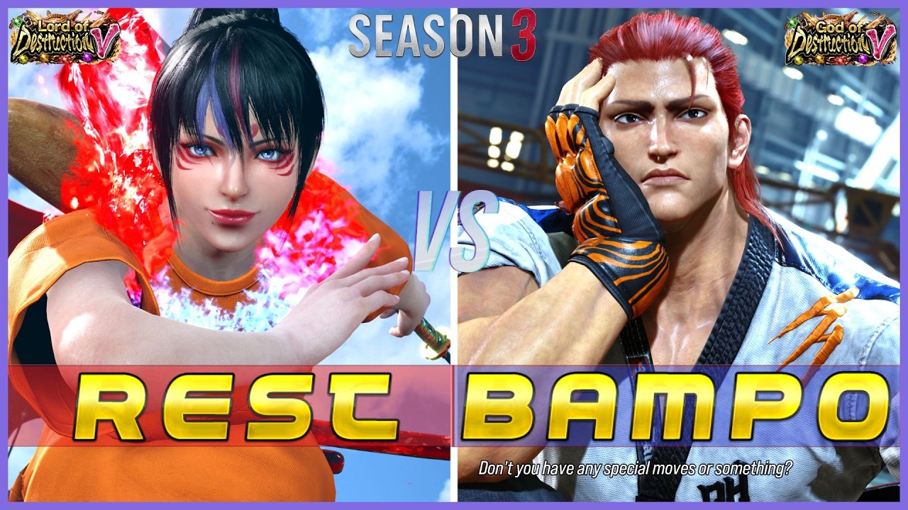 T8 S3 ▱ REST (Kunimitsu) Vs BAMPO (Hwoarang) ▱ Tekken 8 DLC