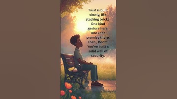 Trust is built slowly, like stacking bricks. One kind gesture here, one kept promise there.