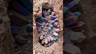 the process of discovering rainbow crystal stones 💎 #gemstone #crystals #diamond #gold #jade