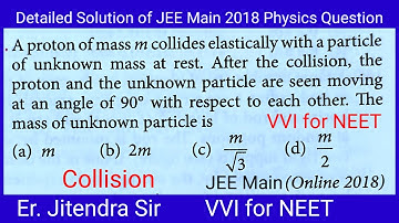 282 JEE Main Online 2018 Physics Question Collision #energeticphysics