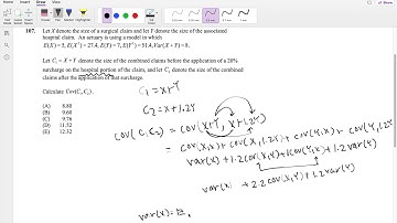 SOA Exam P Question 107 | Covariance and Vary(X+Y)
