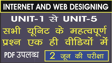 ALL IMPORTANT QUESTION OF INTERNET AND WEB DESIGNING FOR PGDCA EXAM 2025 (UNIT-1 TO UNIT-5)