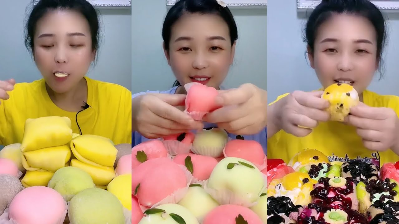 ASMR MUKBANG - MUKBANG SOUND - MOCHI, CREPE CAKE, OMELETE CAKE