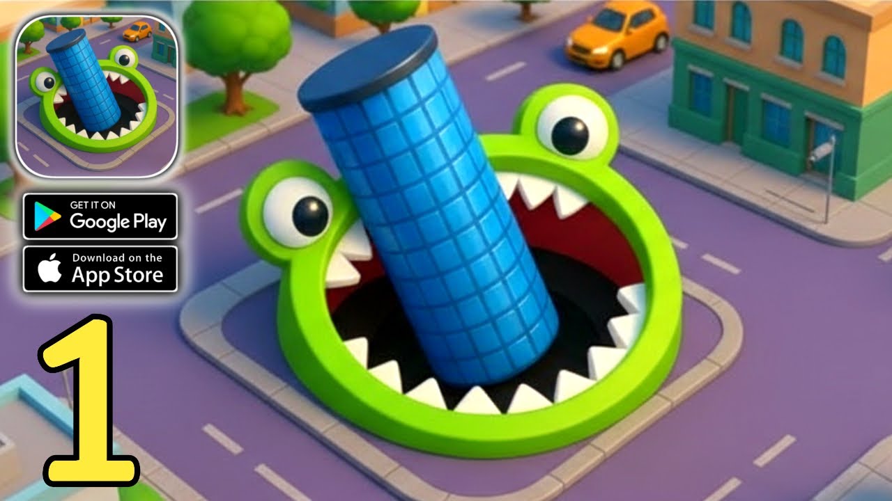 Hole.io - Level 1 to 5 - Gameplay Walkthrough (Android,IOS) Part 1