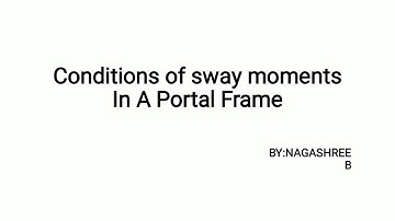 Conditions of sway moments in portal frame