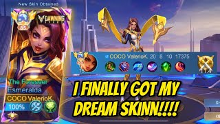 I FINALLY GOT MY DREAM SKIN!! ESMERALDA HERO SKIN!! | Esmeralda Gameplay | Valesmeralda | MLBB