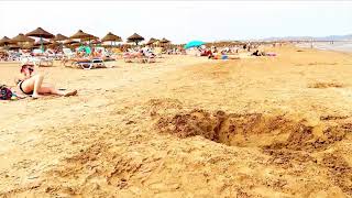 Must See 😎 La Marina Beach | 4K Beach Walk Spain 3 September 2023 | Valencia Beaches