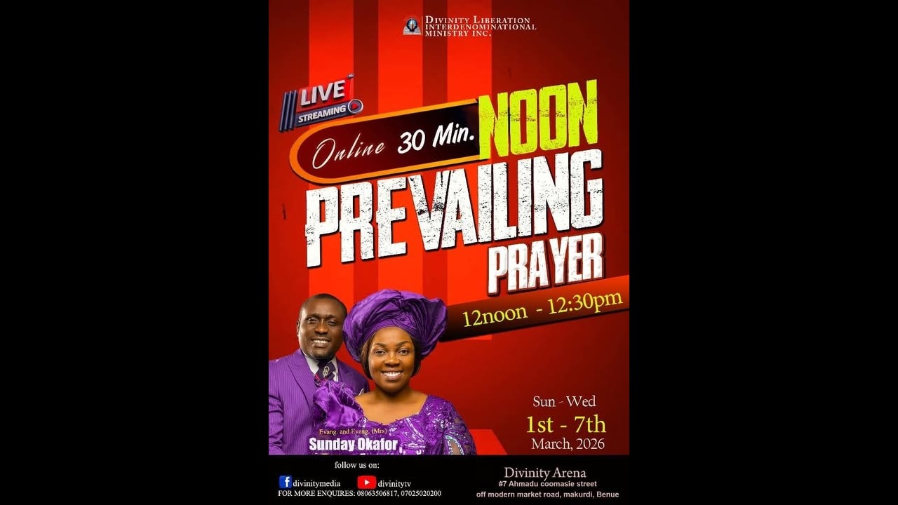 30 MINUTES NOON PREVAILING PRAYERS (MARCH EDITION) - DIVINITY TV