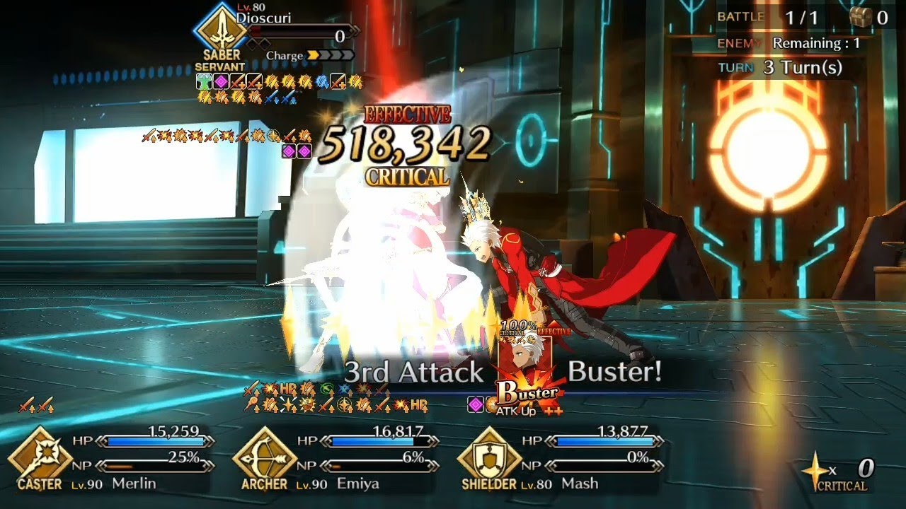 FGO NA - Lostbelt 5.2: Olympus Dioscuri - Archer Emiya 3t