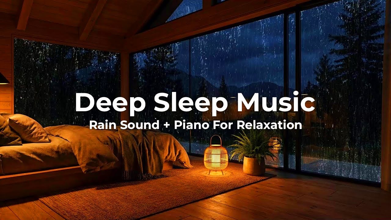 Deep Sleep Music with Rain and Piano | Fall Asleep Faster Tonight