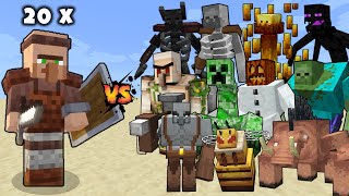 20 Guard Villagers vs Every Mutant Mob in Minecraft