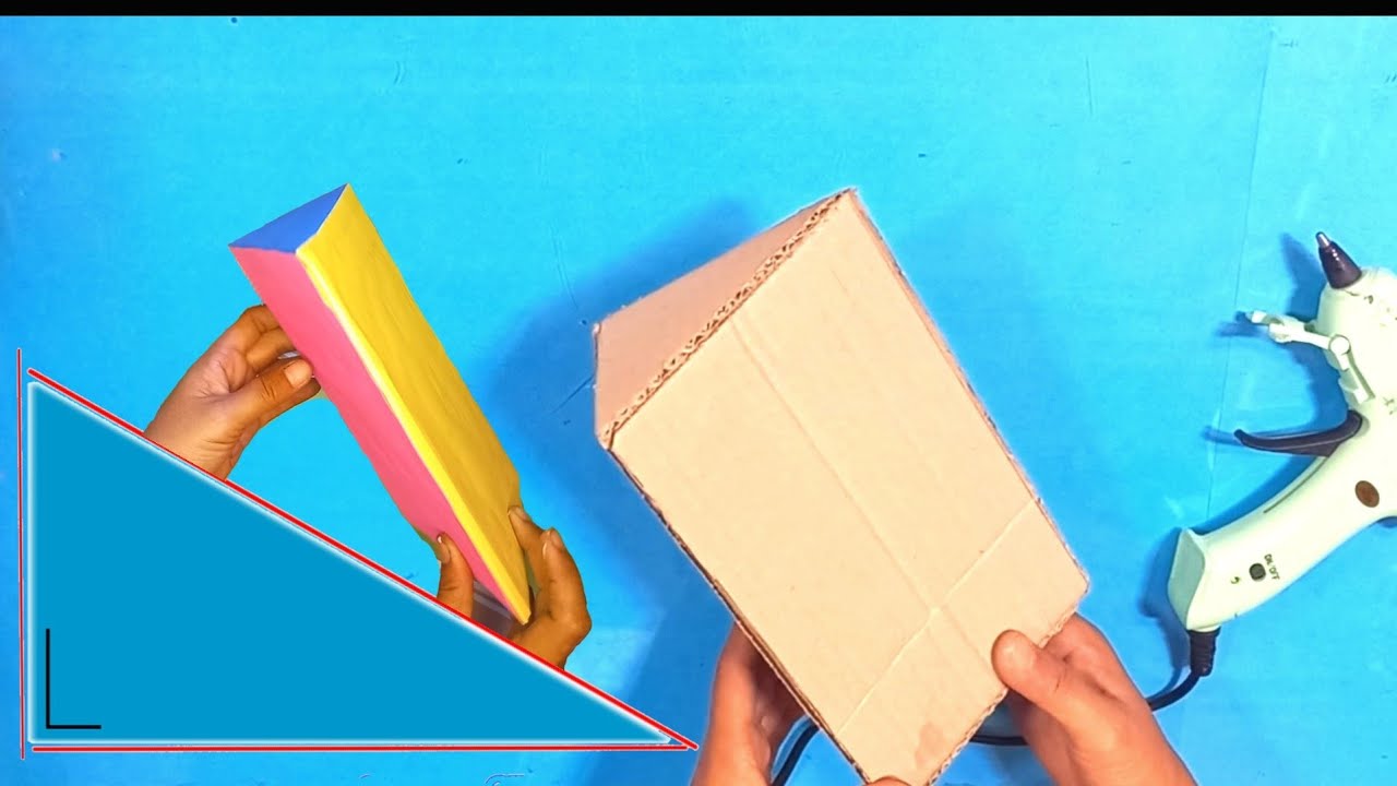 DIY Kardus Bekas Bangun Ruang Prisma Segitiga Siku Siku
