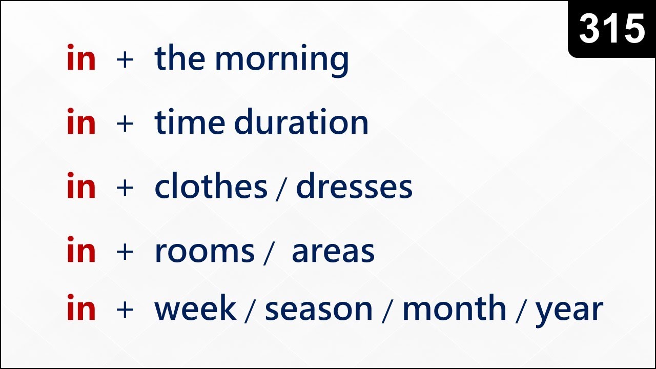 In Using ALL uses of 'IN' in English | Spoken English - 315 - YouTube
