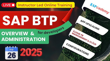 SAP BTP Overview & Admin for Developers | Live Online Training | Learn End to End BTP #btp #zapyard