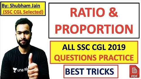 Ratio and Proportion Practice with Concept | SSC CGL 2019 all Questions | Shubham Jain | RBE