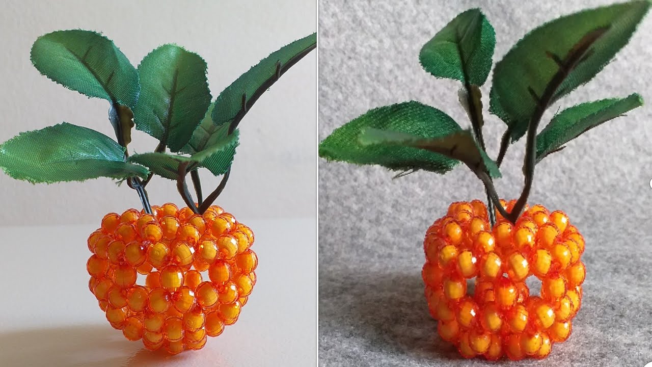 পুতির কাজ টিউটোরিয়াল/Tutorial/পুতির কমলা/পুতির মালটা/How To Make Beaded  Orange/ Beads/putir kaj