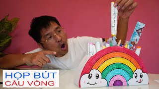 Cánh Tự Làm Đồ Dùng Học Tập: Cóng Đựng Bút Cầu Vồng | How to make rainbow pen holder