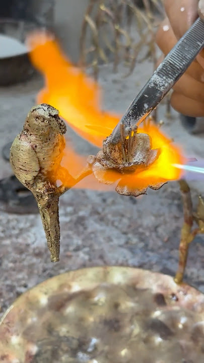 This started as scrap brass….wait for the Results!🔥✨#shorts #metalcasting#brasscraft#handmade