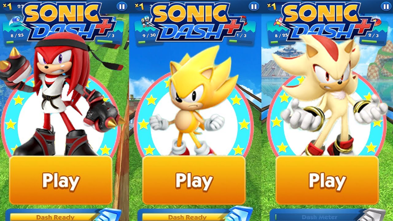 Sonic Dash - Karate Knuckles vs Super Classic Sonic vs Super Shadow ...
