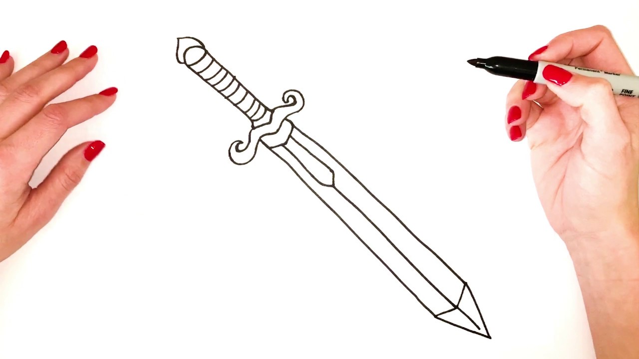 Sword Drawing  How To Draw A Sword Step By Step