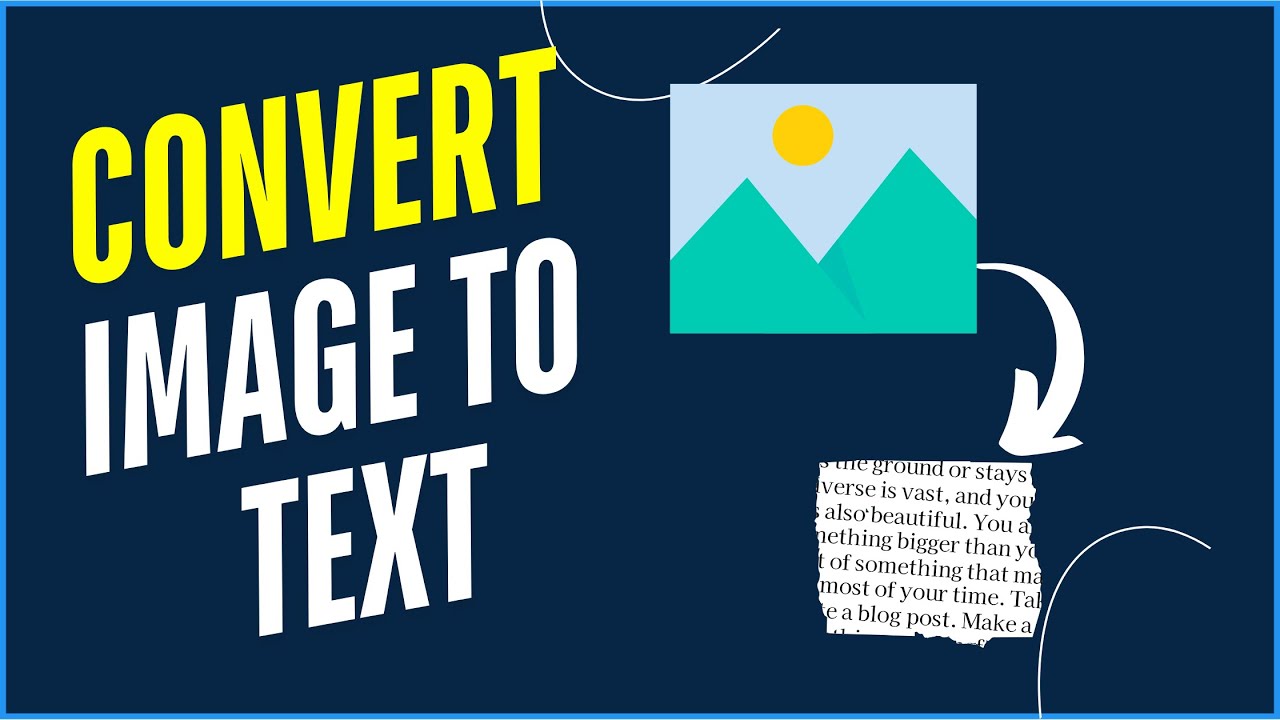 How to Convert Image to Editable Text - YouTube