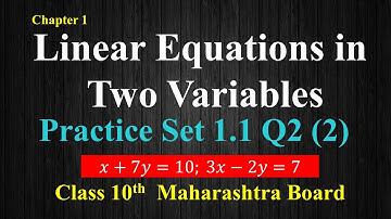 Class-10th, Practice Set 1.1 Q-2(2)| Linear Equations in Two Variables #Class10thMaharashtraBoard