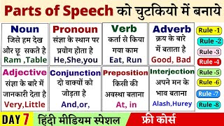 Parts of Speech in English Grammar - Noun, Pronoun , Adjective | All Parts of speech in Hindi 2