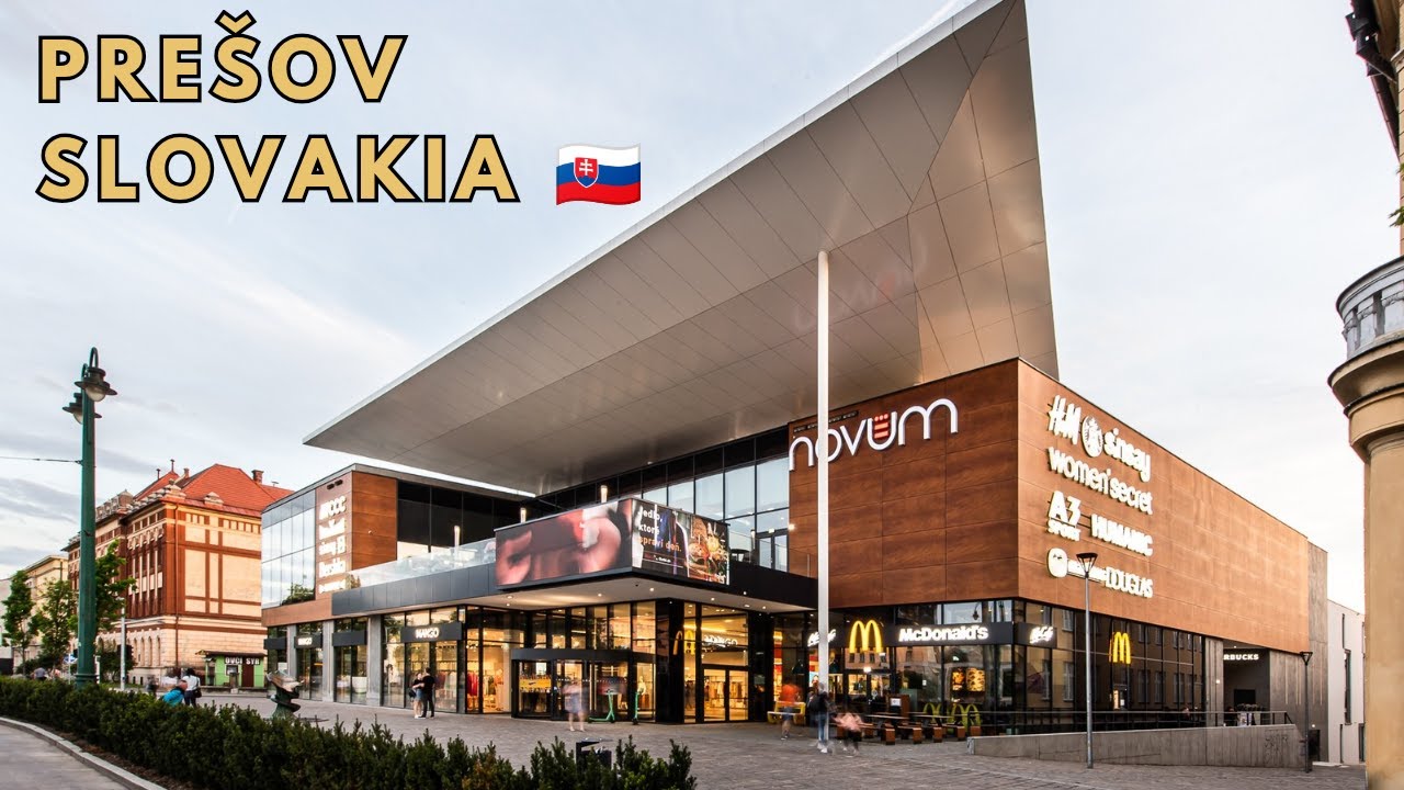 Walking in Prešov Slovakia 🇸🇰 OC Novum to Main Street (Hlavná) | 4K Walk