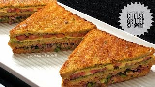 Veg Cheese Sandwich Recipe - Grilled Cheese Vegetable Sandwich/ Morning Breakfast/ Nasta Recipe
