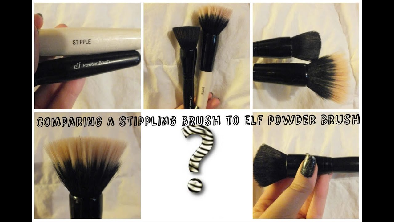 Powder Stippling Comparing a stippling brush to elf powder brush - YouTube