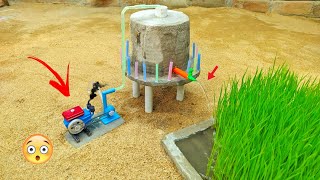 How to make concrete water tank | disel engine water pump |@Make_Toys @mrminitopics