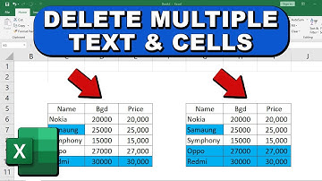 How to Delete multiple text cells in Excel
