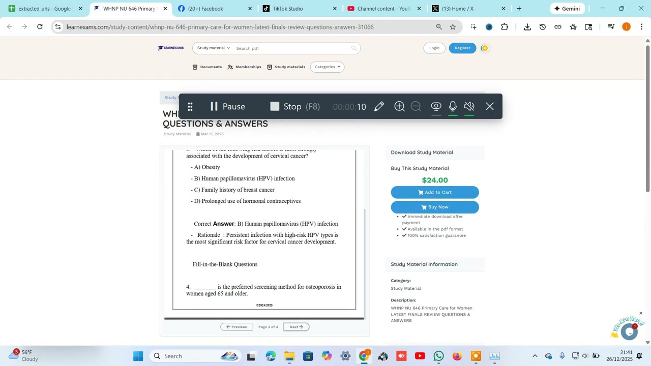 WHNP NU 646 Primary Care for Women LATEST FINALS REVIEW QUESTIONS & ANSWERS