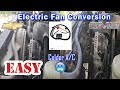 03 Chevy Tahoe 2500 Electric Fan Conversion Install with harness Easy Way 6 minutes 99-2005 #EFAN
