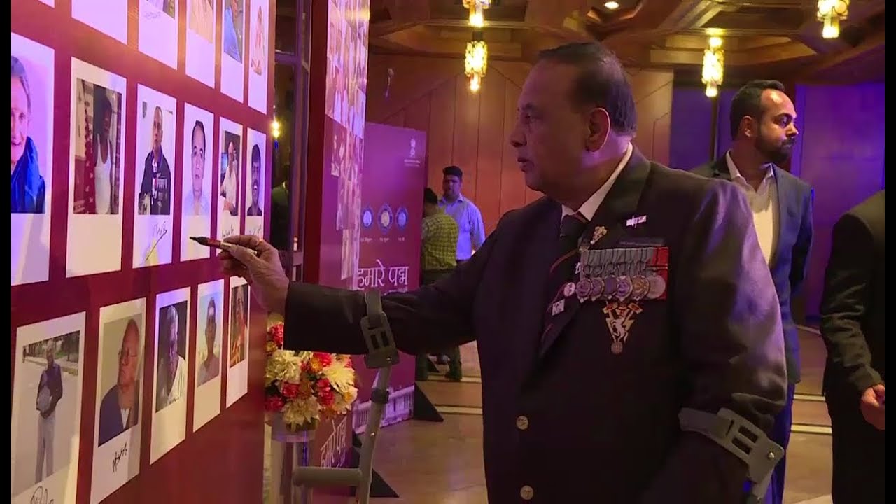 Murlikant Petkar speaks at an Interaction with Padma Awardees 2018