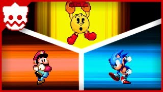 Super Mario vs Sonic the Hedgehog vs Pacman (Spritars Animations)