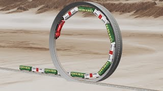 Impossible Gaint Loop vs Trains - Beamng Drive