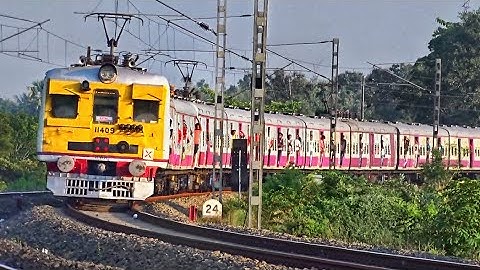 Aerodynamic Face Colourful & Flat Face EMU Trains Speeding in Huge Curve & Skip Furiously | ER