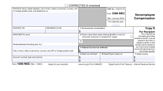 IRS Form 1099NEC walkthrough (Nonemployee Compensation)