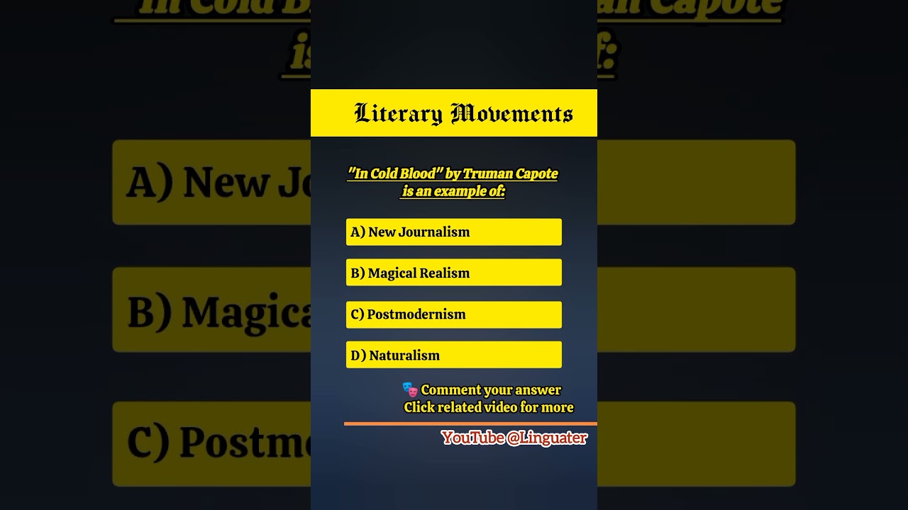 Literary Movements Quiz – In Cold Blood by Truman Capote – 