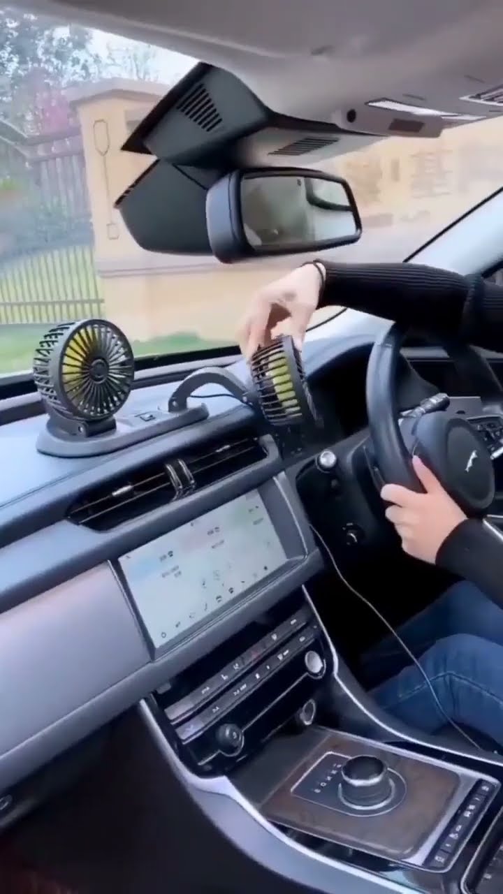 Car Dashboard Double USB Cooling Fan.
